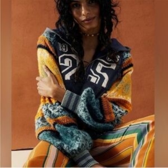 We The Free People MIXED TAPE media Hoodie Sweatshirt Sweater Sleeves Ruffgrrl - Picture 2 of 16